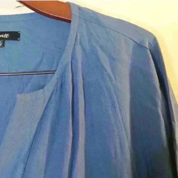 Madewell Tunic Chic Smoke Blue Du Jour Tie Sleeves Dress - Picture 15 of 15